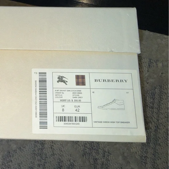 Burberry Black Leather Men's Sneakers - Picture 6 of 6